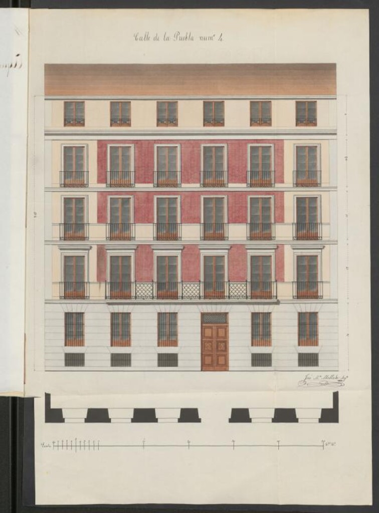 Miniatura de D. Modesto Lafuente, licencia para edificar de nueva planta en la calle de la Puebla nº 4
