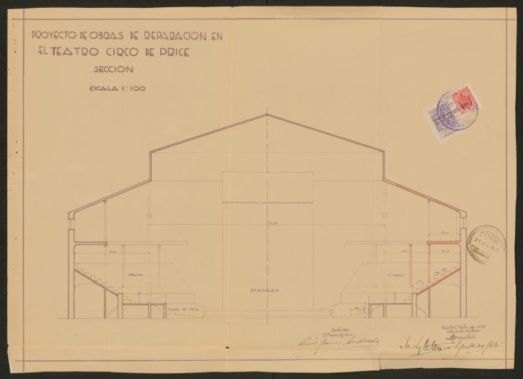 Miniatura de Exp. de reparación del Teatro Circo Price (por daños ocasionados bombardeos)