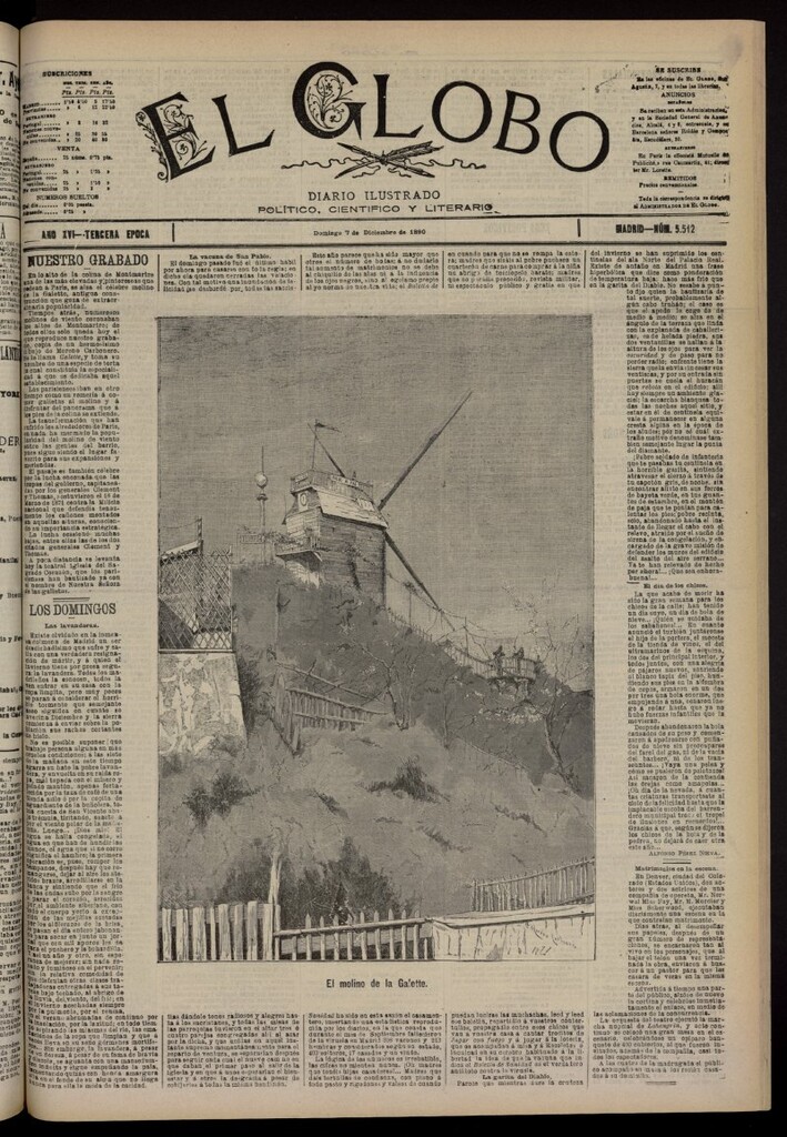 Miniatura de El Globo : diario ilustrado del 7 de diciembre de 1890, nº 5512