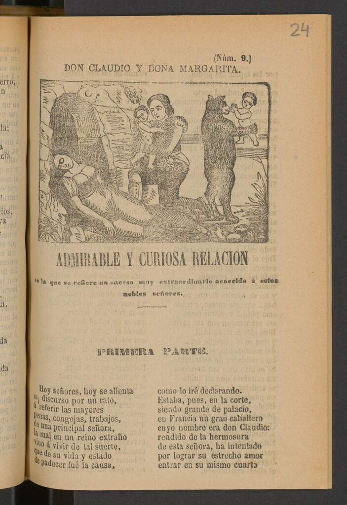 Miniatura de Don Claudio y Doña Margarita : admirable y curiosa relación en la que se refiere muy extraordinario acaecido a estos nobles señores