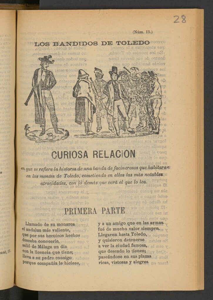 Miniatura de Los bandidos de Toledo : curiosa relación en que se refiere la historia de una banda de facinerosos que habitaron en los montes de Toledo, cometiendo en ellos las más notables atrocidades, con lo demás que verá el que lo lea