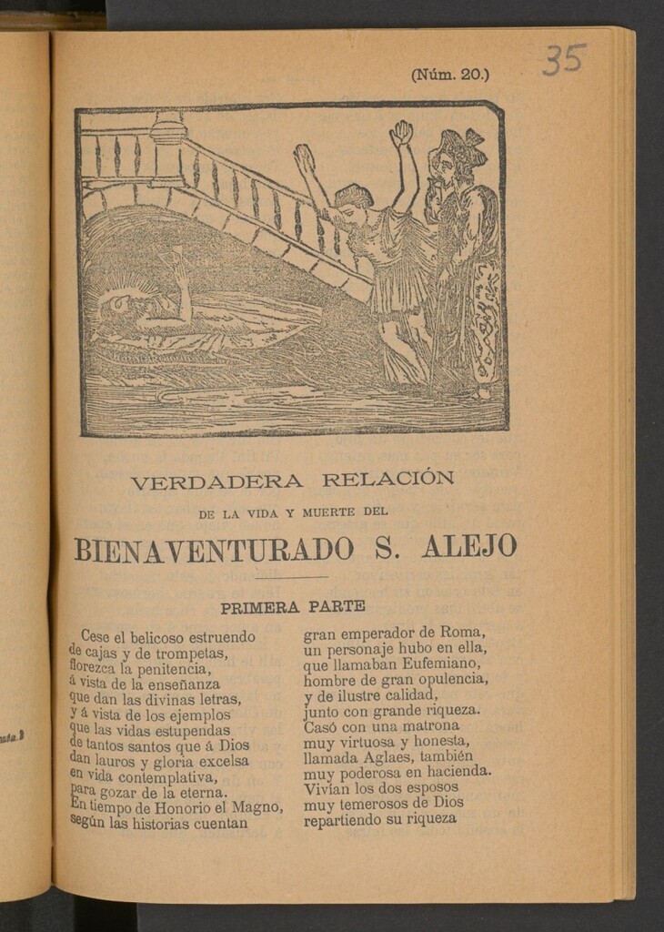 Miniatura de Verdadera relación de la vida y muerte del bienaventurado S. Alejo
