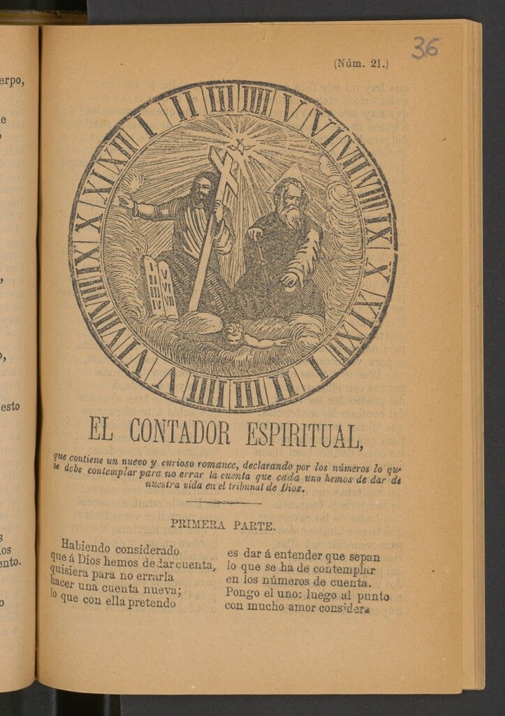 Miniatura de El contador espiritual, que contiene un nuevo y curioso romance, declarando por los números lo que se debe contemplar para no errar la cuenta que cada uno hemos de dar de nuestra vida en el tribunal de Dios