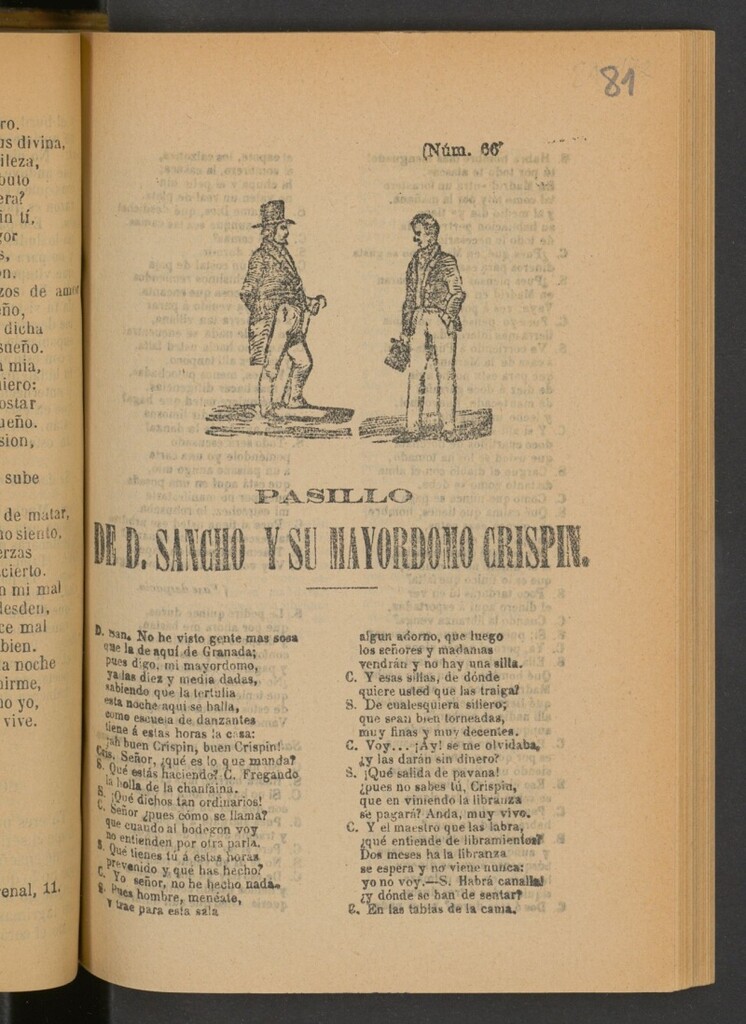 Miniatura de Pasillo de D. Sancho y su mayordomo Crispín