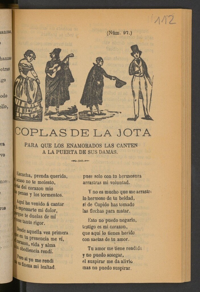 Miniatura de Coplas de la jota para que los enamorados las canten a la puerta de sus damas
