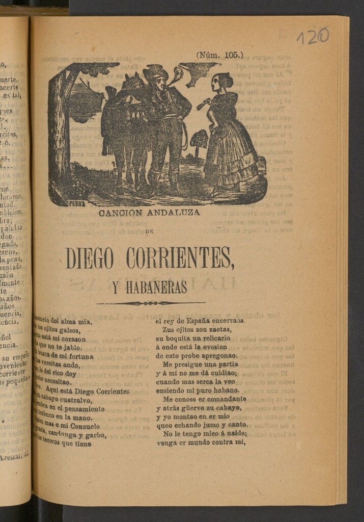 Miniatura de Canción andaluza de Diego Corrientes, y Habaneras
