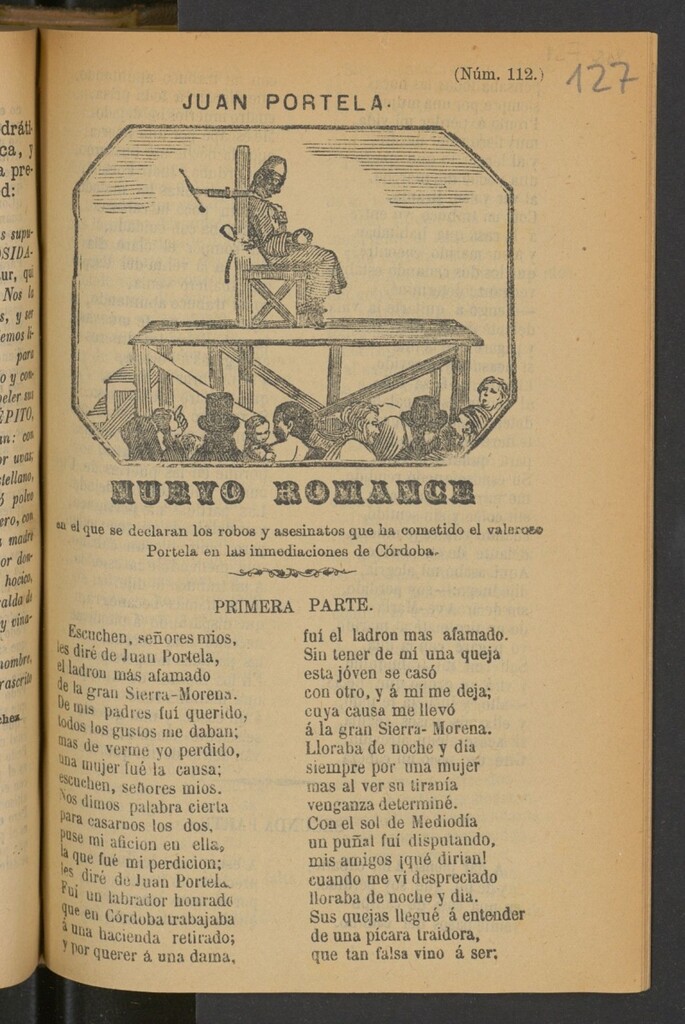 Miniatura de Juan Portela : nuevo romance en el que se declaran los robos y asesinatos que ha cometido el valeroso Portela en las inmediaciones de Córdoba