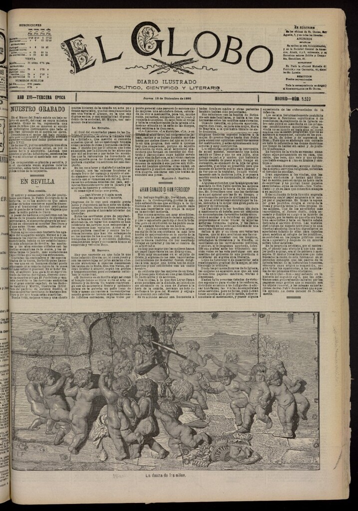 Miniatura de El Globo : diario ilustrado del 18 de diciembre de 1890, nº 5523