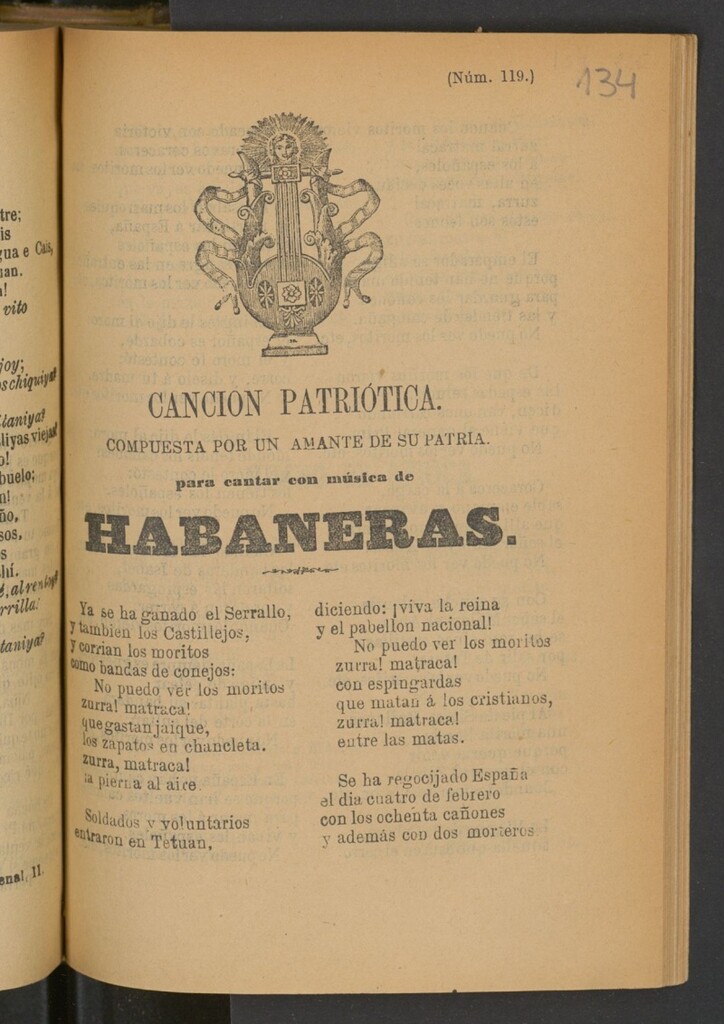 Miniatura de Canción patriótica compuesta por un amante de su patria, para cantar con música de habaneras