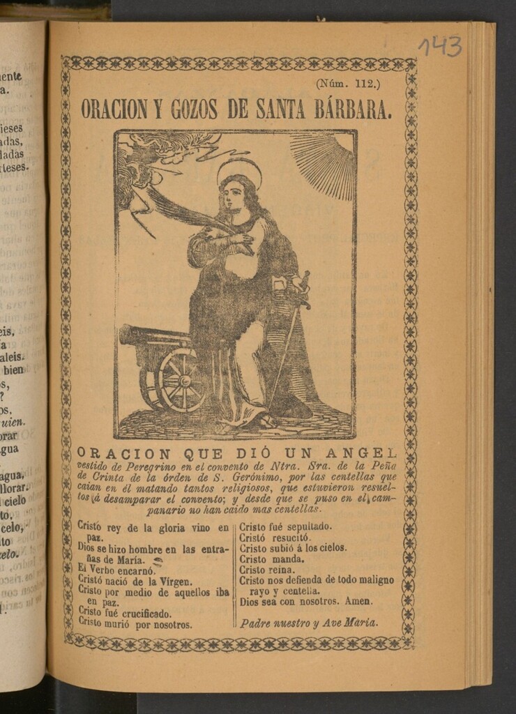 Miniatura de Oracion y gozos de Santa Bárbara