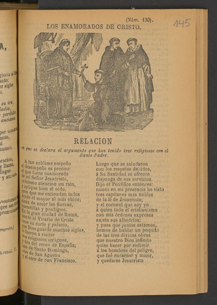 Miniatura de Los enamorados de Cristo : relacion en que se declara el argumento que han tenido tres religiosos con el Santo Padre