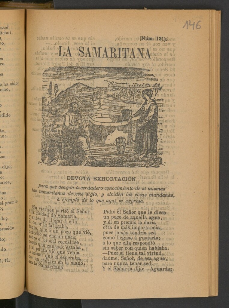 Miniatura de La samaritana : devota exhortacion para que vengan á verdadero conocimiento de si mismas las samaritanas de este siglo, y olviden las cosas mundanas, á ejemplo de lo que aquí se expresa