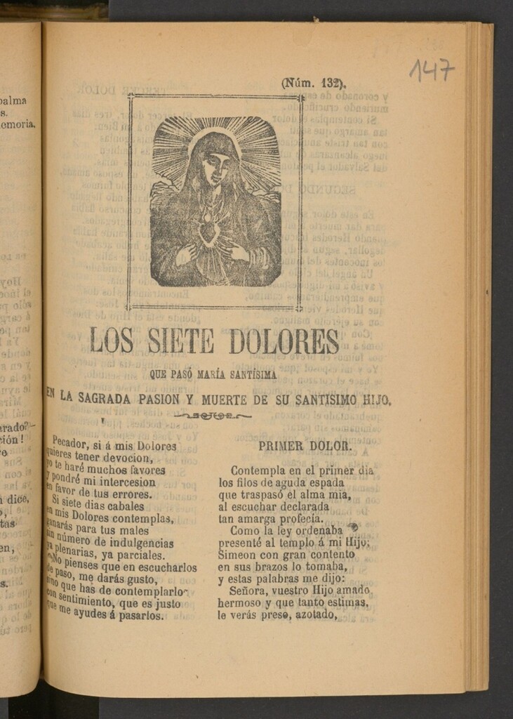 Miniatura de Los siete dolores que pasó María Santísima en la sagrada pasion y muerte de su santisimo hijo