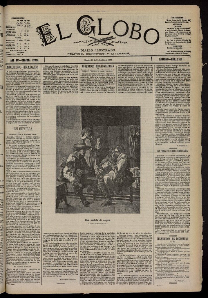 Miniatura de El Globo : diario ilustrado del 23 de diciembre de 1890, nº 5528