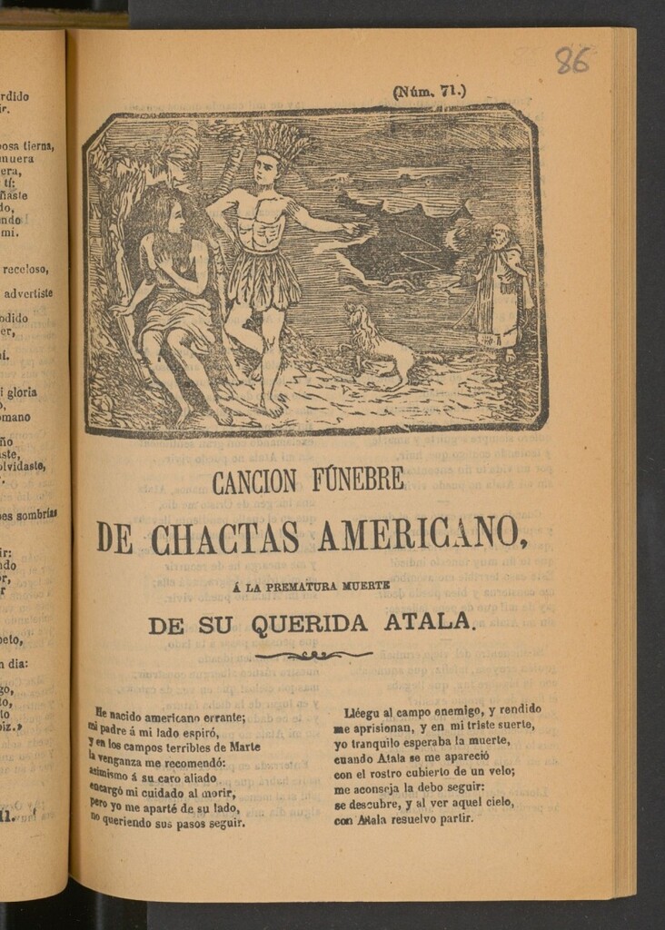 Miniatura de Cancion fúnebre de Chactas americano, á la prematura muerte de su querida Atala