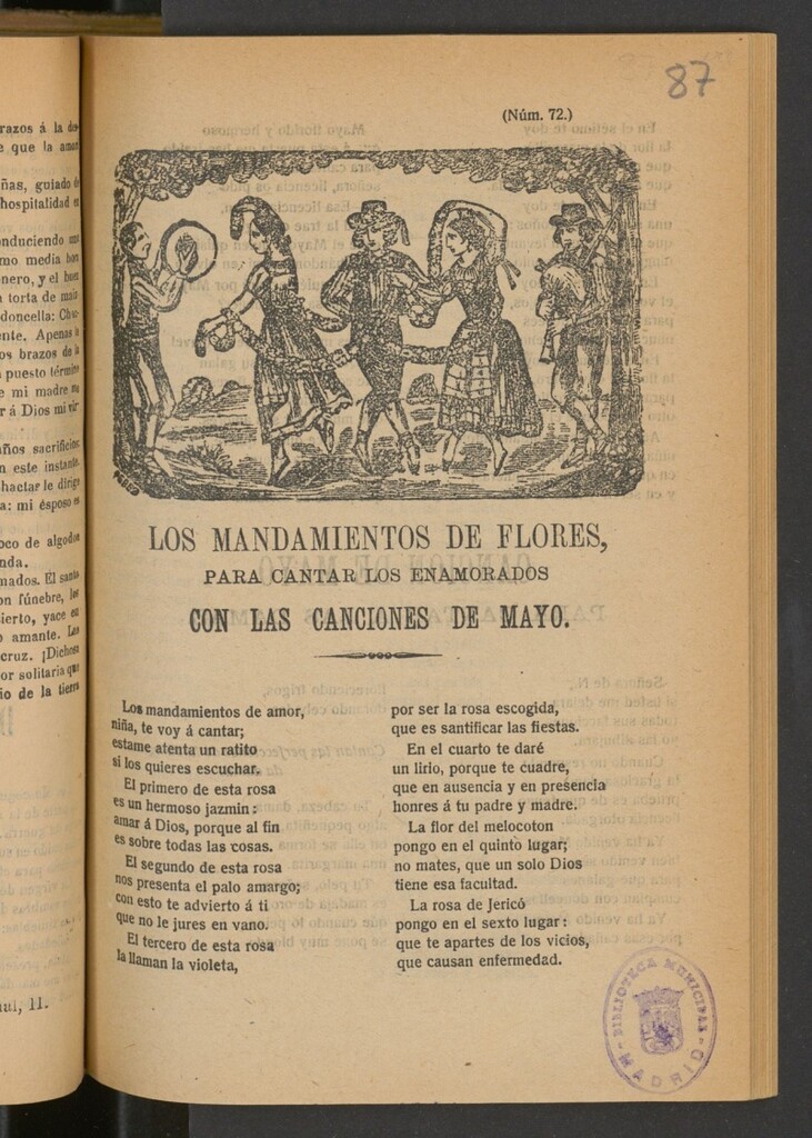 Miniatura de Los mandamientos de flores, para cantar los enamorados con las canciones de mayo