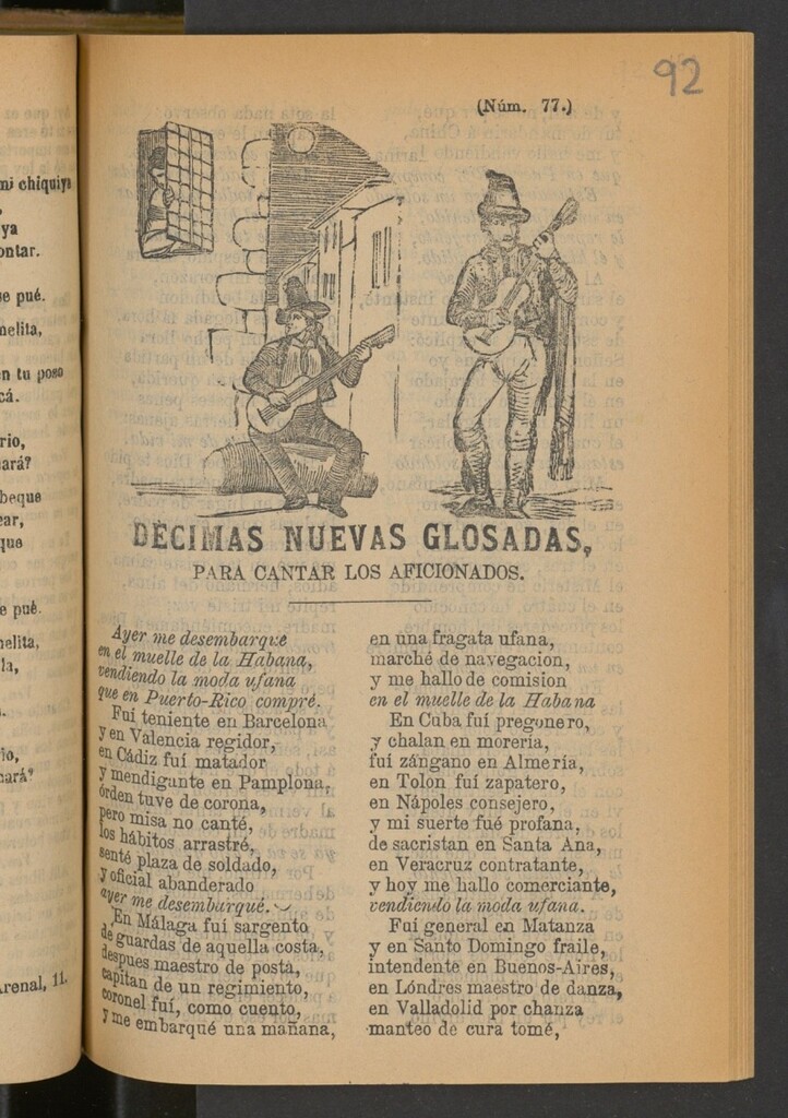 Miniatura de Décimas nuevas glosadas : para cantar los aficionados