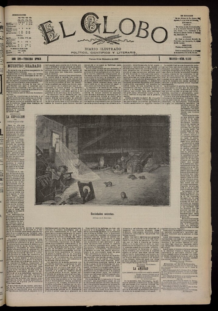 Miniatura de El Globo : diario ilustrado del 26 de diciembre de 1890, nº 5530