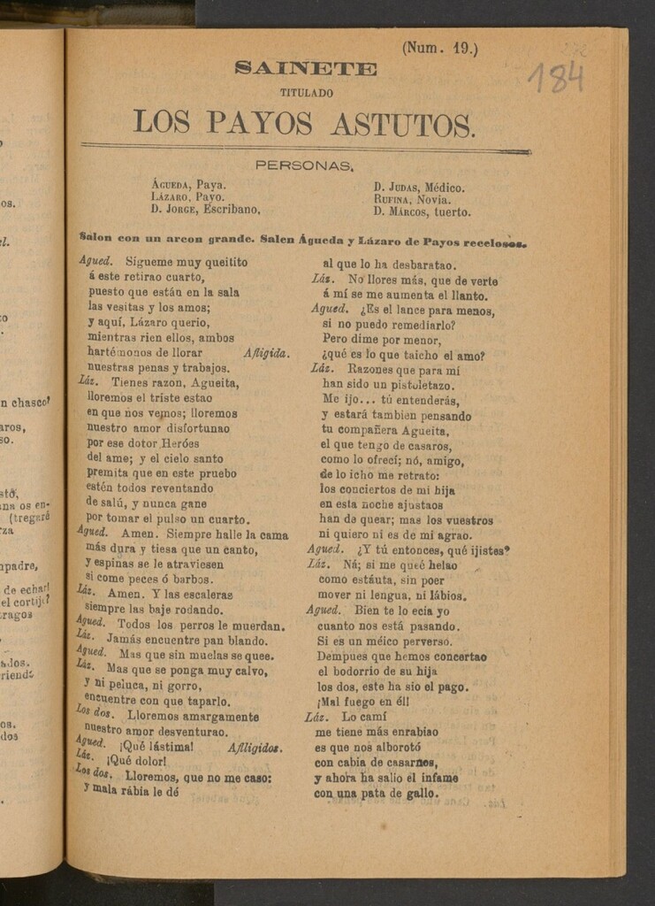 Miniatura de Sainete titulado Los payos astutos