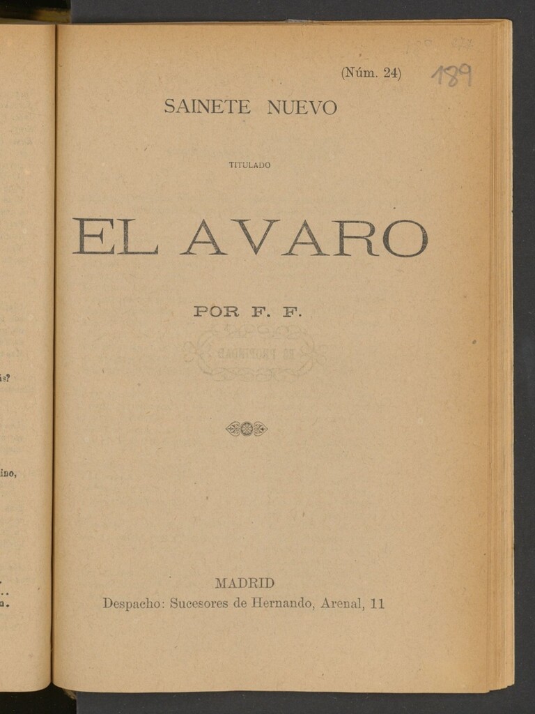 Miniatura de Sainete nuevo titulado El avaro