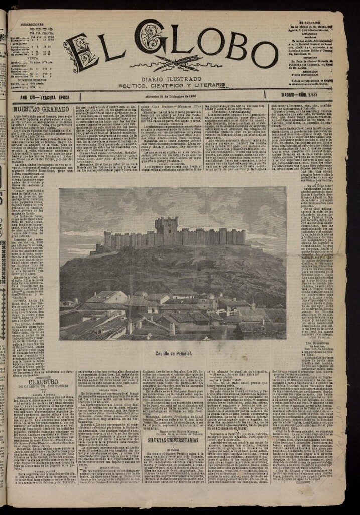 Miniatura de El Globo : diario ilustrado del 31 de diciembre de 1890, nº 5535