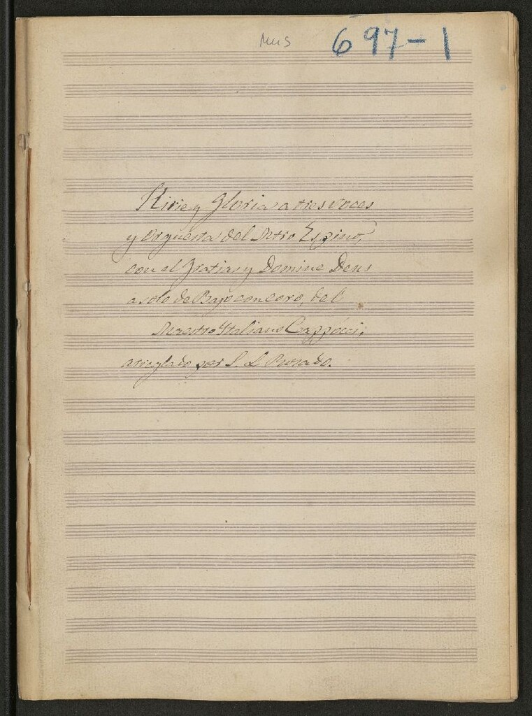 Miniatura de Kirie y Gloria a tres voces y orquesta