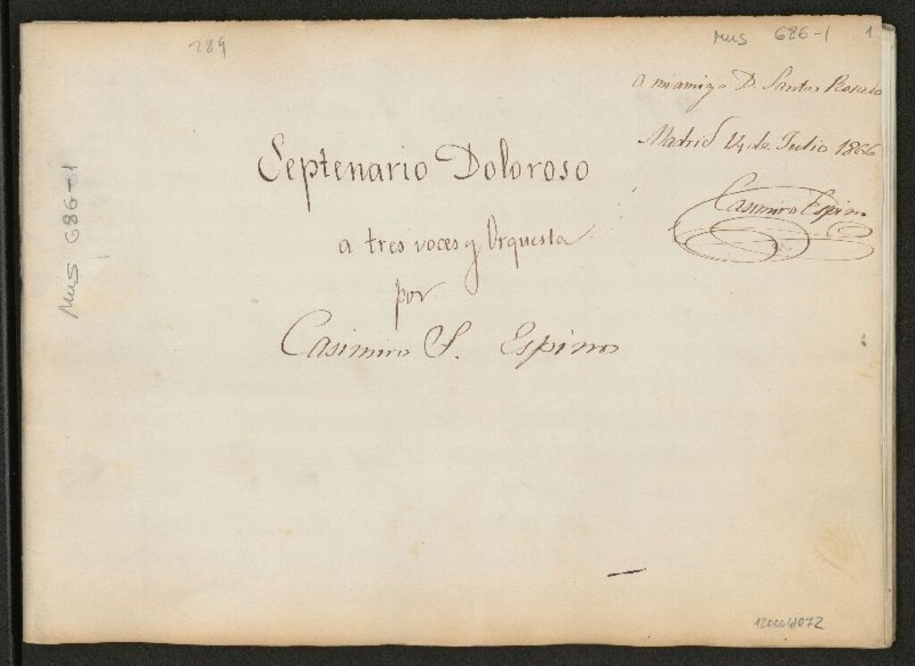 Miniatura de Septenario Doloroso : a tres voces y orquesta