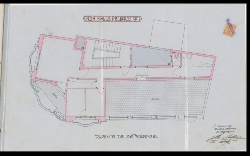 Miniatura de Solicitud de licencia de construcción por D. Eduardo Garriga y Ocampo en la calle de los peligros 9