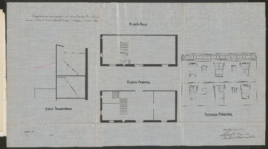 Miniatura de Solicitud de licencia por D. Tomás Pérez López para la construcción de una  una casa de planta baja y principal  en la c/Marqués de Urquijo