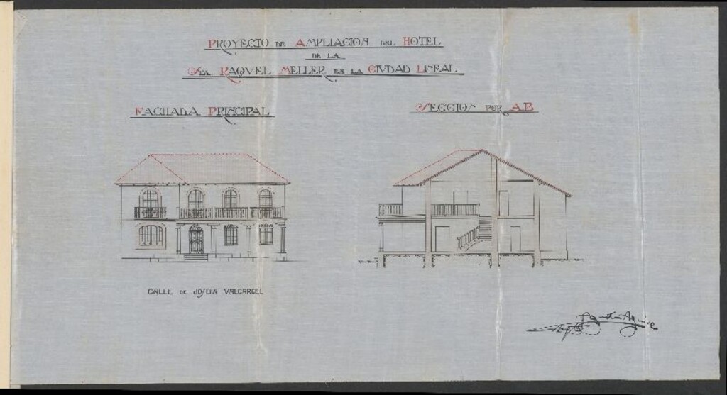 Miniatura de Solicitud de licencia por Doña Raquel Meller para hacer obras de reforma y ampliación en la finca en la c/ Josefa Valcárcel