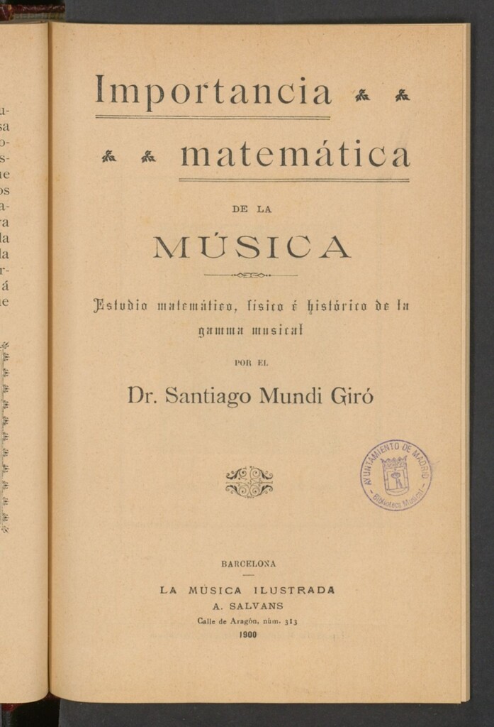 Miniatura de Importancia matemática de la música: estudio matemático, físico e histórico de la gamma musical