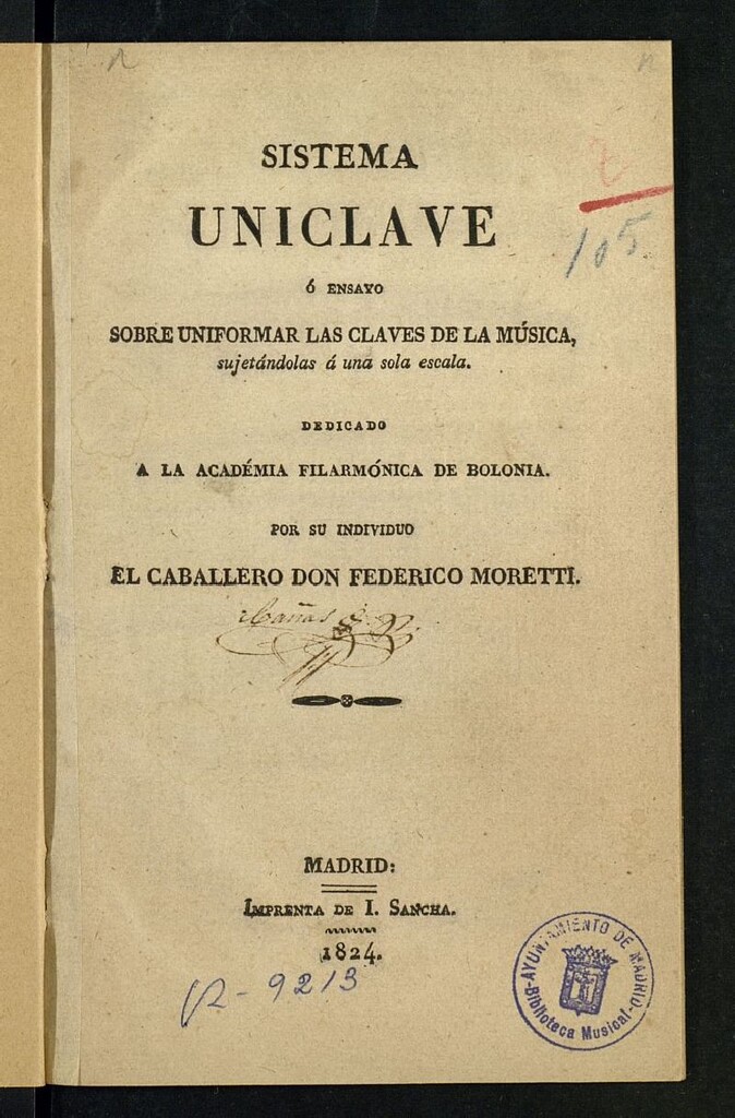 Miniatura de Sistema uniclave o ensayo sobre uniformar las claves de la música, sujetándolas a una sola escala ...