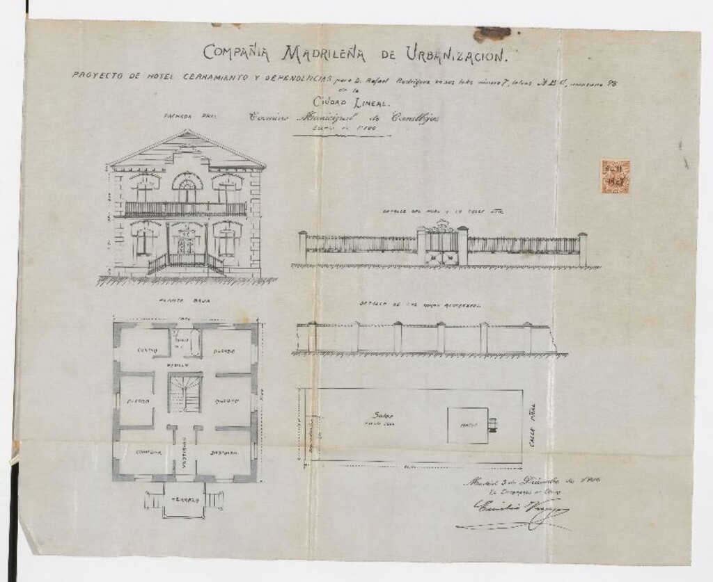 Miniatura de Solicitud de licencia por Rafael Rodriguez para la construcción de una casa casa de dos plantas, cerramiento y dependencias