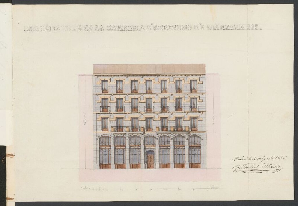 Miniatura de D. Pedro Sebastián  Brabo, Tesorero y representante del Hospital del Buen Suceso, licencia para edificar la casa Carrera de S. Jerónimo nº 3, manzana 265.