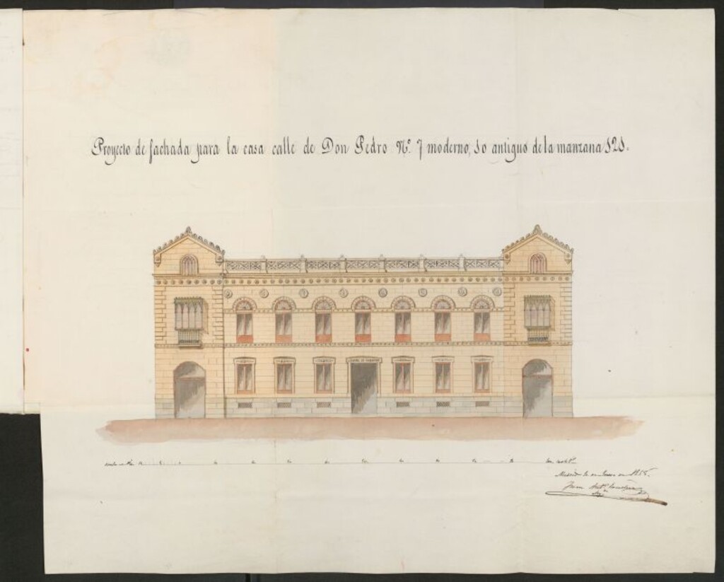 Miniatura de D. José Valero, licencia para construir en el solar de la calle de D. Pedro nº 7, manzana 121.