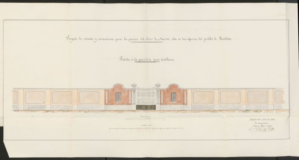 Miniatura de D. Francisco Maroto, licencia para construir una tapia de cerramiento en su posesión afueras de Recoletos.
