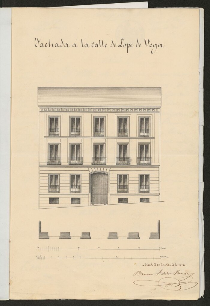 Miniatura de D. Pablo Avecilla, licencia para construir a nueva planta la casa calle de Lope de Vega, nº 26, manzana 231.