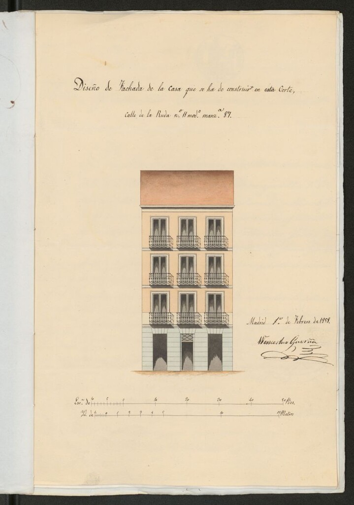 Miniatura de D. Juan Ruiz y González, licencia para construir de nueva planta en la calle de la ruda, nº 11, manzana 87.