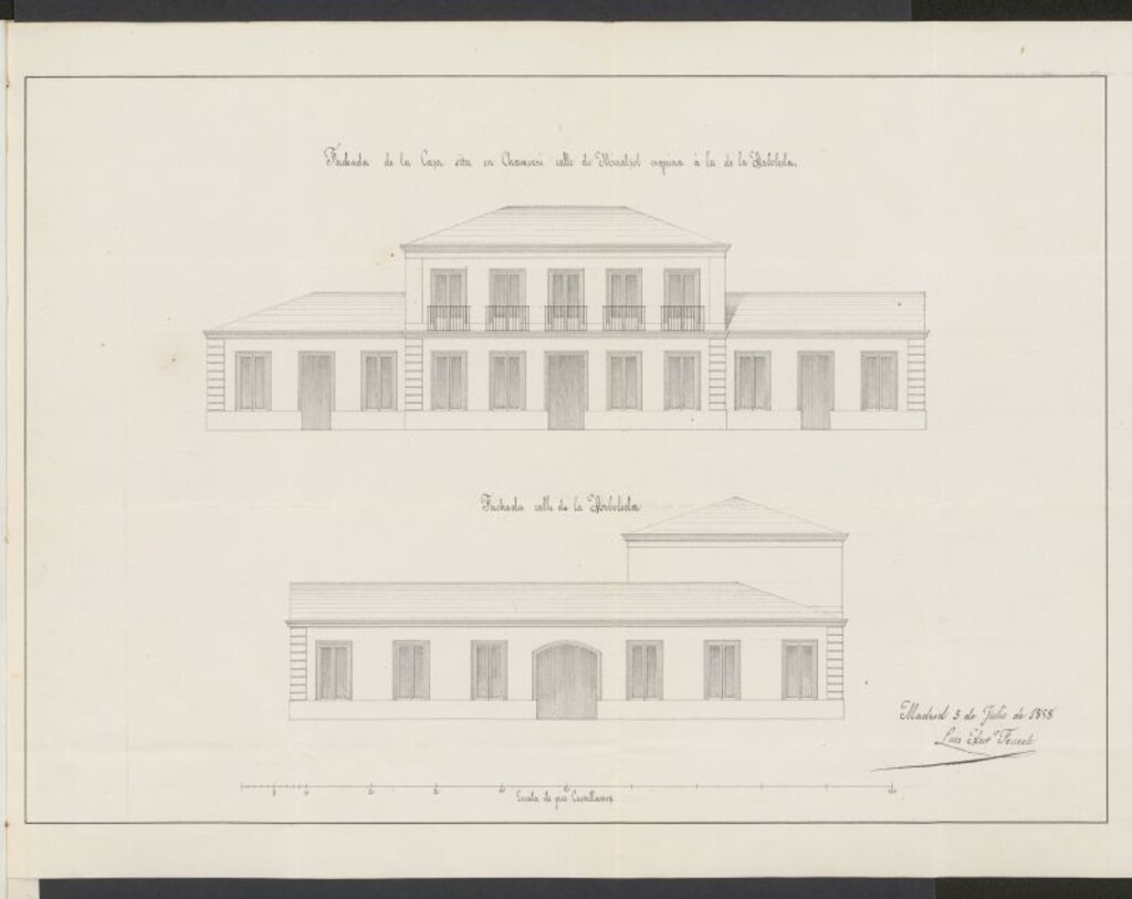 Miniatura de D. José Perote, licencia para construir en Chamberí , calle de Miraelsol, con vuelta a la de la Arboleda nº 24, manzana 7