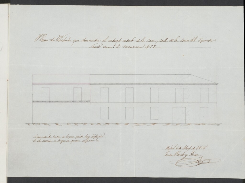 Miniatura de D. Francisco Prieto, licencia para aumentar en parte el piso principal  de la casa calle de la Cruz del Espíritu Santo nº 2  con vuelta a la Corredera Alta de S. Pablo, nº 131, manzana 452.
