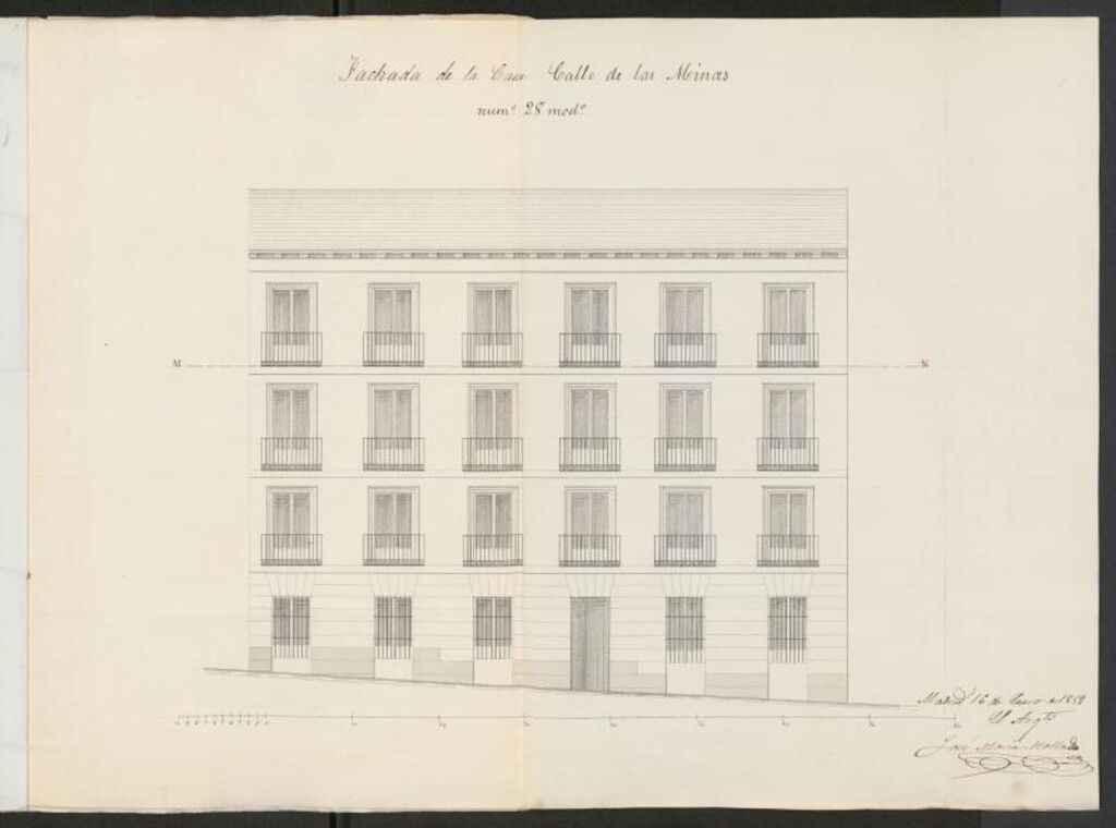 Miniatura de Dª Joaquina Dolz, licencia para aumentar un piso en su calle de las Minas, nº 28, manzana 484.