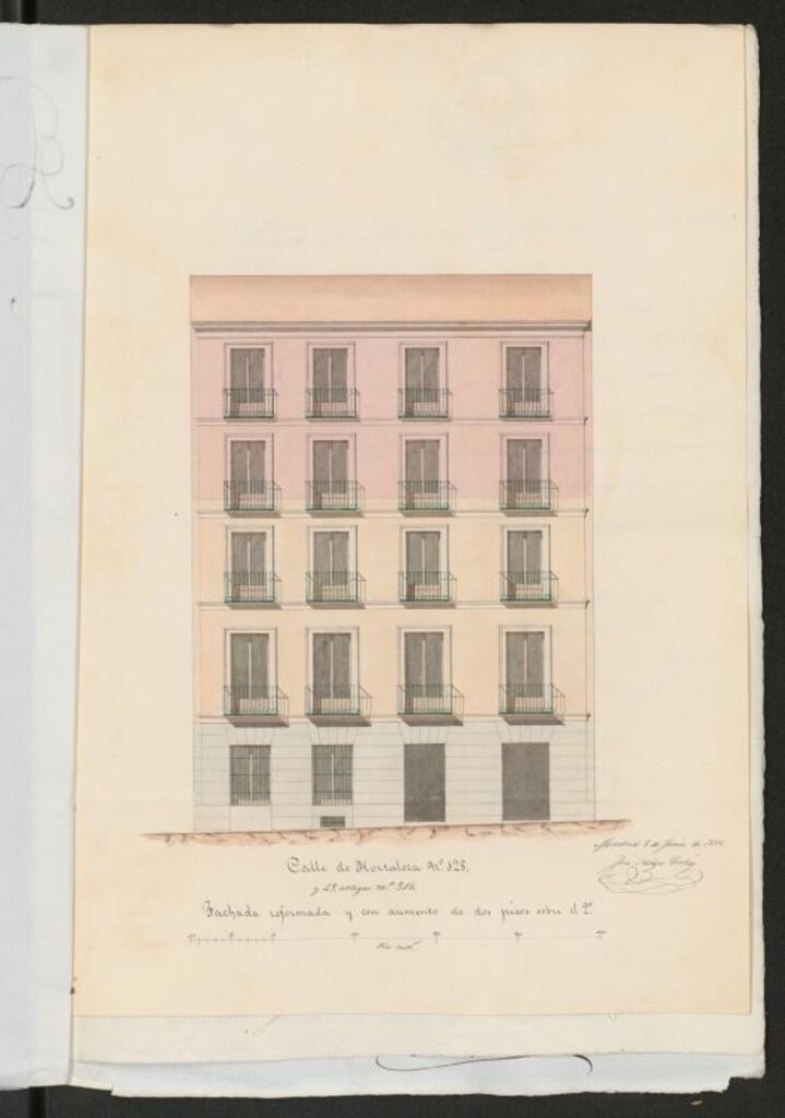 Miniatura de Dª Isidra Leyta de Guizaburuaga, licencia para convertir en exterior el piso tercero hoy interior, aumentando además en su casa calle de Hortaleza nº 128 manzana 316.
