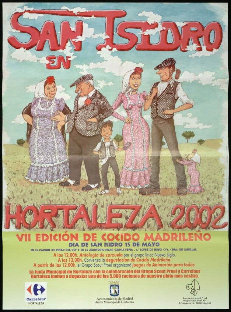 Miniatura de San Isidro en Hortaleza 2002: VII edición de cocido madrileño: 15 de mayo, en el Parque de Pinar del Rey y en el auditorio Pilar García Peña: [programación]