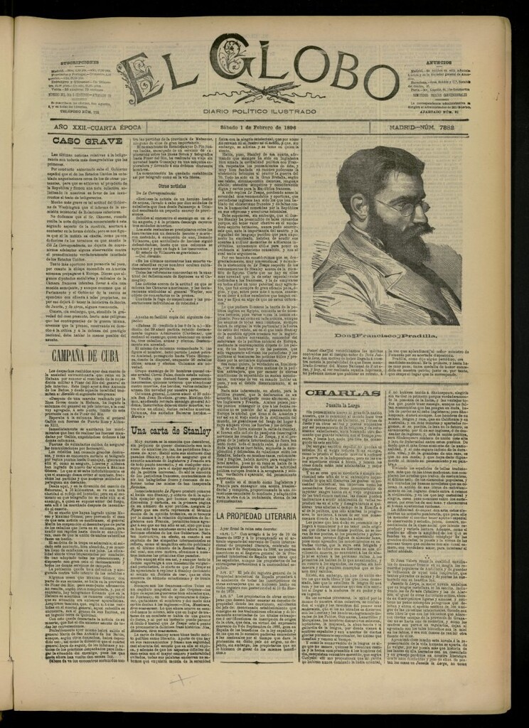 Miniatura de El Globo : diario ilustrado del 1 de febrero de 1896, nº 7382