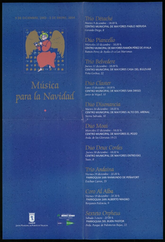 Miniatura de Música para la Navidad de diciembre 2003-3 de enero 2004 (Programa)