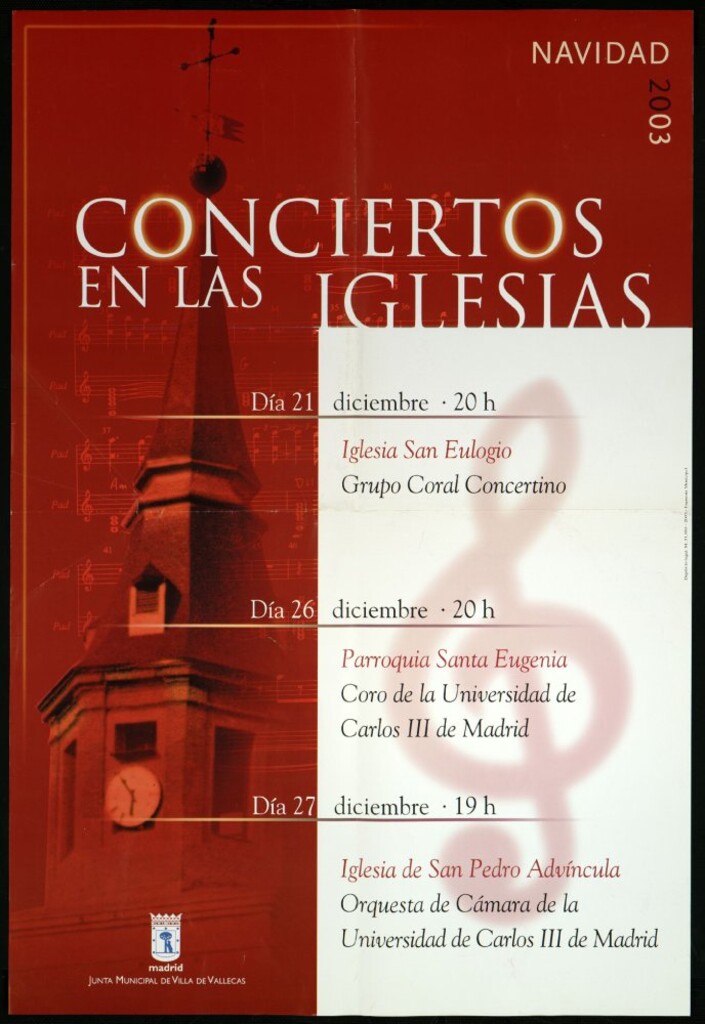 Miniatura de Conciertos en las iglesias. Navidad 2003. (Programa). Día 21, 26 y 27.