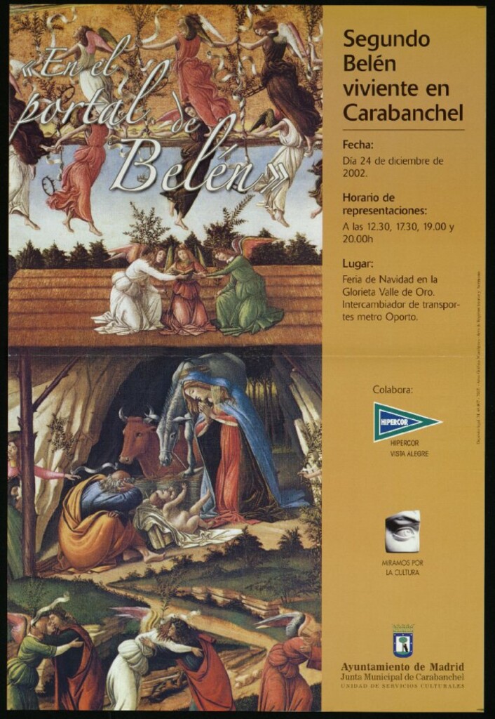 Miniatura de Segundo Belén viviente en Carabanchel. Día 24 de diciembre de 2002. Feria de Navidad en la Glorieta Valle de oro.