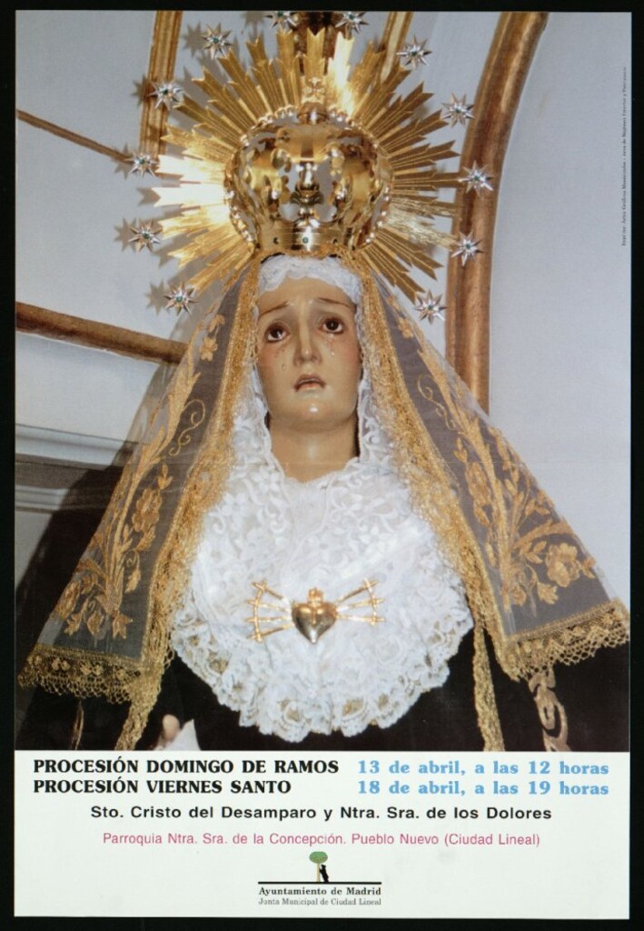 Miniatura de Procesión Domingo de Ramos el 13 de abril a las 12:00 horas. Procesión Viernes Santo 18 de abril a las 19:00 horas. Santo Cristo del Desamparo y Nra. Señora de los Dolores. Parroquia Nuestra Señora de la Concepción. Pueblo Nuevo.