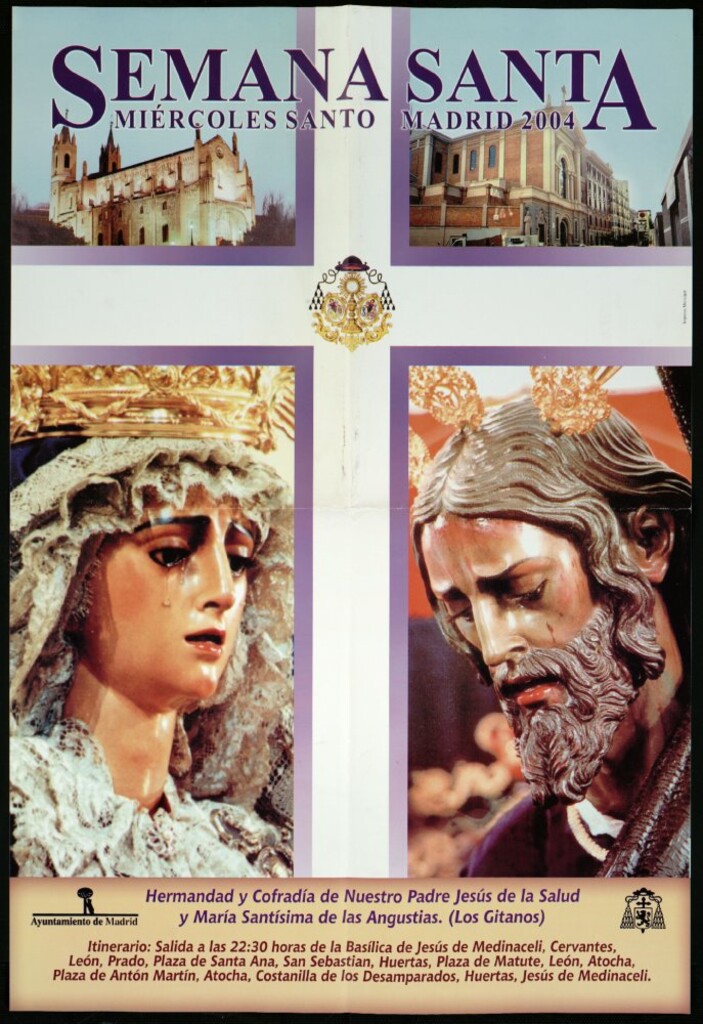 Miniatura de Semana Santa. Miércoles Santo Madrid 2004. Hermandad y cofradía de nuestro Padre Jesús de la Salud y María Santísima de las Angustias. (Los gitanos). Recorrido