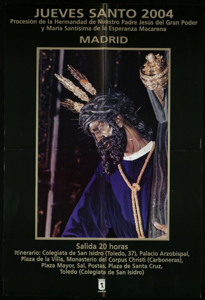Miniatura de Jueves Santo 2004. Procesión de la Hermandad de nuestro Padre Jesús del Gran Poder y María Santísima de la Esperanza Macarena. Madrid. Salida: 20 horas. (Recorrido)